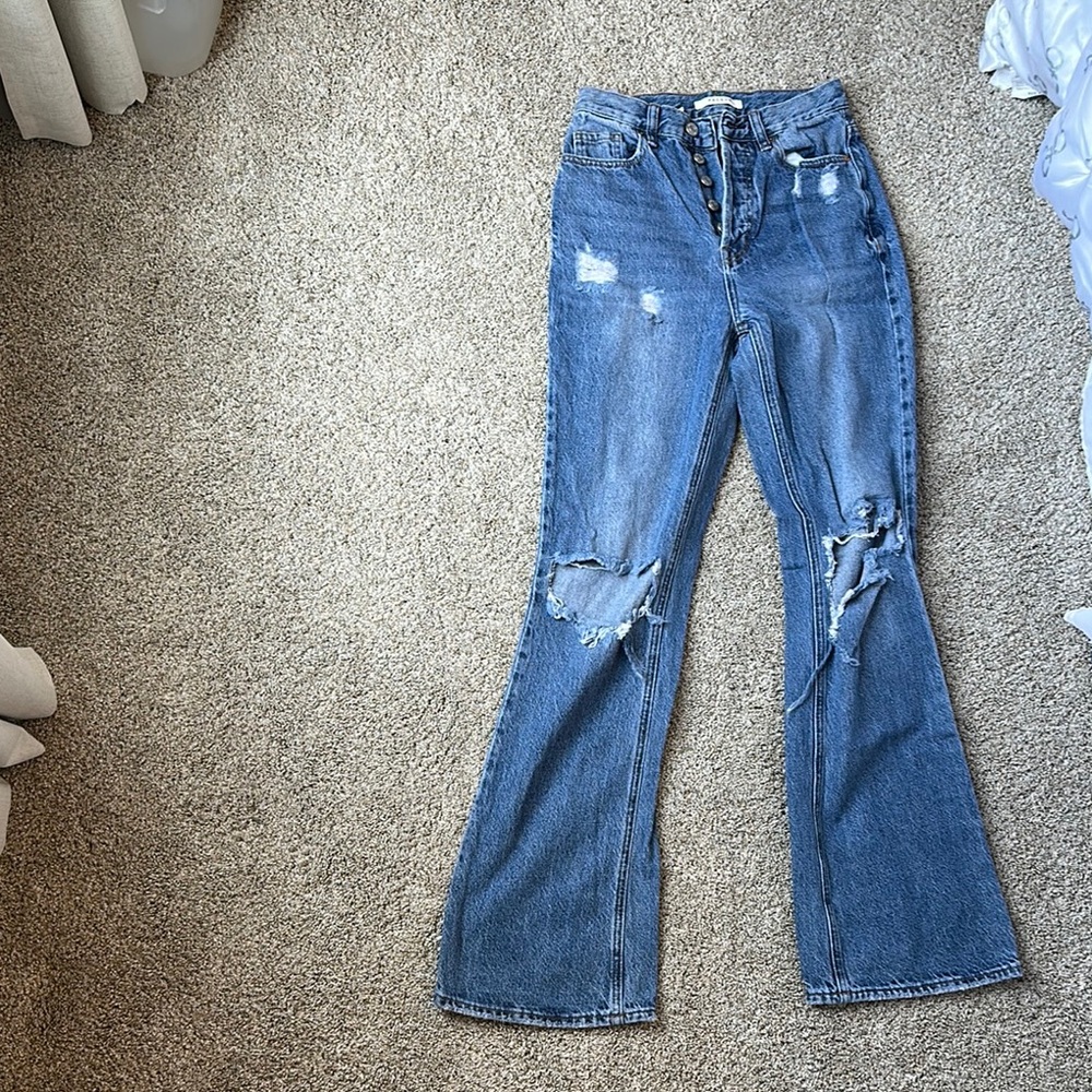 PacSun Blue Flare Wide Leg Jeans